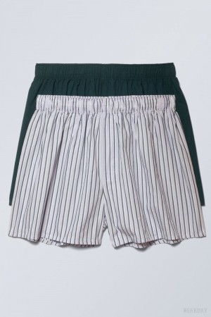 Weekday 2-pack ボクサー Shorts ショートパンツ メンズ ネイビー Japan | Y7U-8672