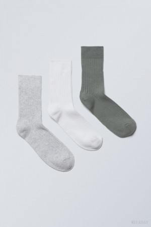 Weekday 3-pack Selma Socks ソックス レディース Dusty Accent Mix Japan | Q2H-9341