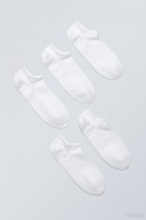 Weekday 5-pack Cotton Trainer Socks ソックス レディース 白 Japan | L7M-1957