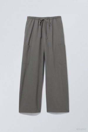 Weekday Adisa Suiting Cargo Trousers ズボン レディース 暗グレー Japan | I6A-6555