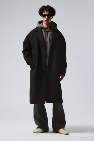 Weekday Albin ウール Coat コート メンズ 黒 Japan | W9L-2954