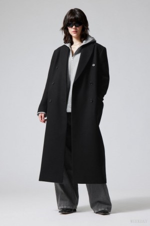 Weekday Alex Oversized ウール Blend Coat コート レディース 黒 Japan | S6F-1040