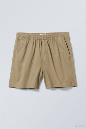 Weekday Alex Relaxed Shorts ショートパンツ メンズ 暗ベージュ Japan | B1W-1554