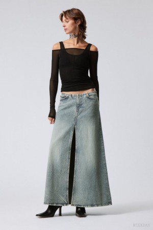 Weekday Anaheim Long Denim Skirt スカート レディース 青 Japan | H3I-7905