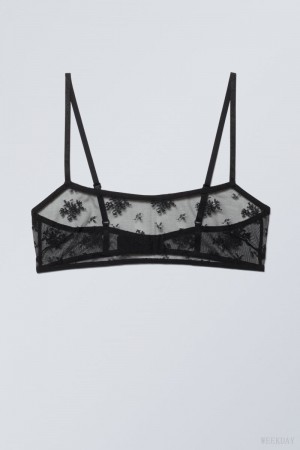 Weekday Ash レース Semi Scooped Bra ブラ レディース 黒 Japan | Z3N-9241