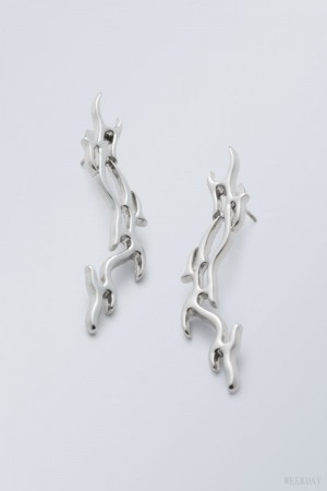 Weekday Asta Earrings ジュエリー レディース 暗シルバー Japan | J4P-3076