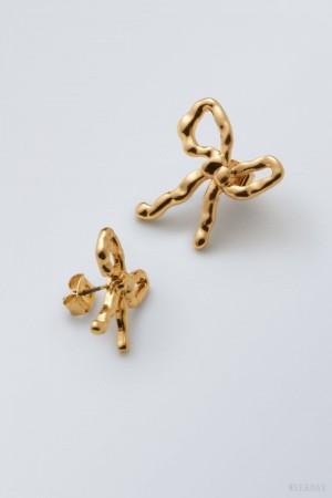 Weekday Bow Earrings ジュエリー レディース Golden Japan | G0Z-7623