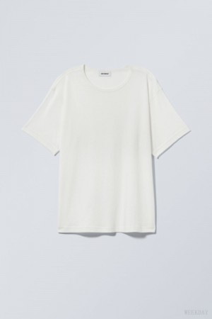 Weekday Boxy Relaxed T-shirt Tシャツ レディース 白 Japan | A8Q-3719