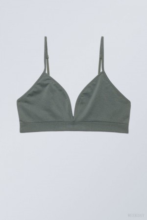 Weekday Cat Soft Triangle Bra ブラ レディース 暗グレー Japan | E7J-4862