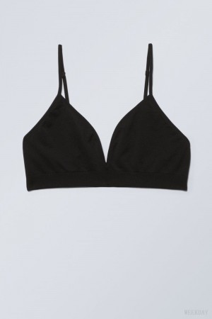 Weekday Cat Soft Triangle Bra ブラ レディース 黒 Japan | X0B-3810