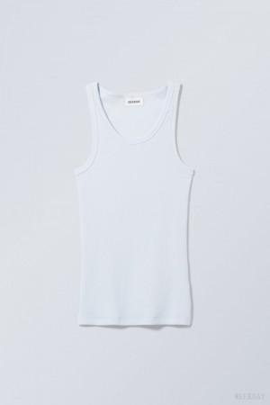 Weekday Close Fitted Tank Top タンクトップ レディース ライト青 Japan | X2I-3906