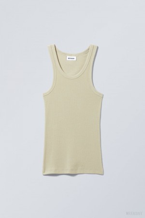 Weekday Close Fitted Tank Top タンクトップ レディース カーキ Japan | Z1Y-7708