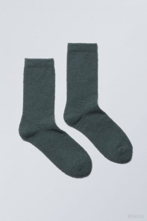 Weekday Cosy Socks ソックス レディース 暗ターコイズ Japan | E7F-8889