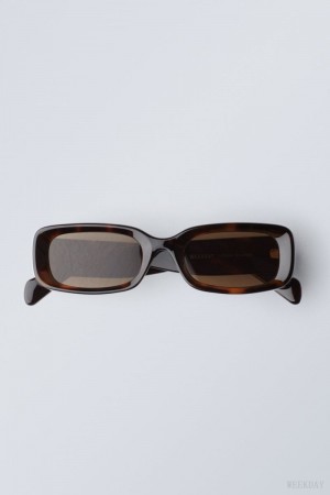 Weekday Cruise Squared Sunglasses サングラス レディース Tortoise Japan | Z2B-5754