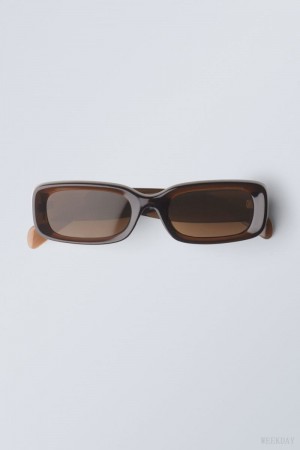 Weekday Cruise Squared Sunglasses サングラス レディース 暗ブラウン Japan | R4B-4377