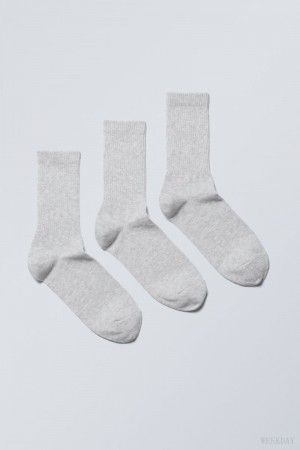 Weekday Eleven Socks 3-pack ソックス レディース グレー Japan | Y8L-6588