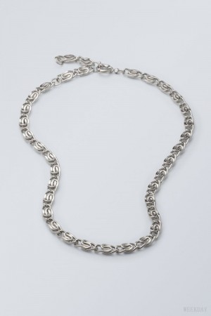 Weekday Eli Chain Necklace ジュエリー メンズ シルバー Japan | D8F-8730