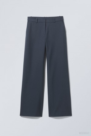 Weekday Emily Low Waist Suiting Trousers ズボン レディース ネイビー Japan | M4V-9678