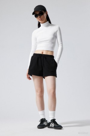 Weekday Essence Standard Sweatshorts ショートパンツ レディース 黒 Japan | O8M-8667