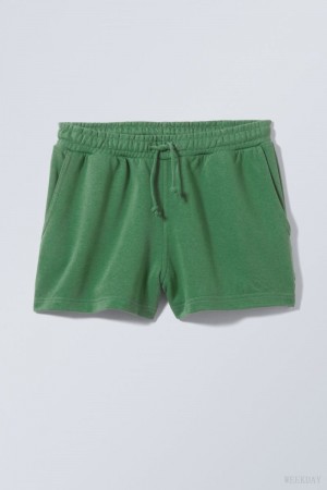 Weekday Essence Standard Sweatshorts ショートパンツ レディース 緑 Japan | Z6N-5129