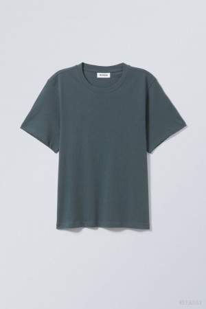 Weekday Essence Standard T-shirt Tシャツ レディース 暗青 Japan | K5A-1675