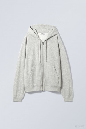 Weekday Essence Standard Zip Hoodie パーカー レディース グレー Japan | X1M-0498