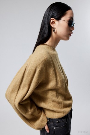 Weekday Fiona Rib Sweater セーター レディース ベージュ Japan | B6W-4820