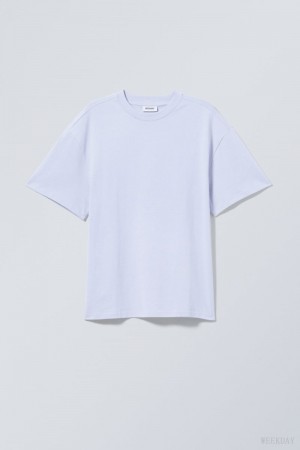 Weekday Great Heavyweight T-shirt Tシャツ メンズ ライト紫 Japan | O6X-5185