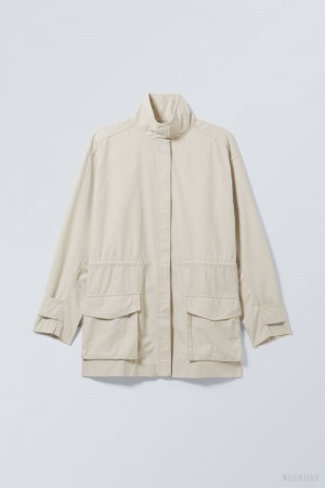 Weekday Hayden Workwear Jacket ジャケット レディース ベージュ Japan | X7N-6521