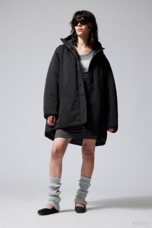 Weekday Honey Oversized パッド入り Jacket ジャケット レディース 黒 Japan | I0X-4138