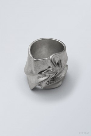 Weekday Ivy Crinkled Ring ジュエリー レディース シルバー Japan | Q0B-8869