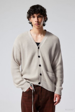 Weekday Jonas Regular Cardigan セーター メンズ ベージュ Japan | T3H-2972