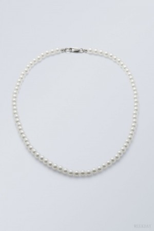 Weekday Kevin Beaded Necklace ジュエリー レディース Pearl Japan | L8B-6811