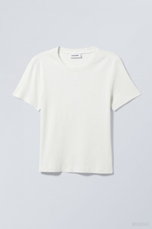 Weekday Lean 90's Fit T-shirt Tシャツ レディース 白 Japan | R0Q-2377