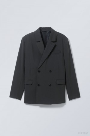 Weekday Leo Blazer ジャケット メンズ 暗グレー Japan | S6J-2382