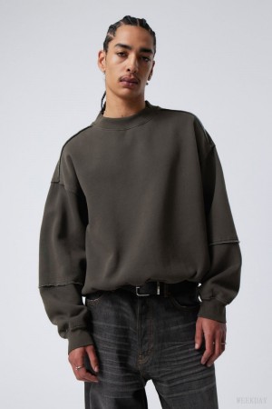 Weekday Liam Sweatshirt スウェットシャツ メンズ グレー Japan | F7J-2340