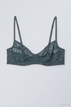 Weekday Lucy レース Underwire Bra ブラ レディース 暗ターコイズ Japan | N6Z-0562