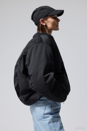 Weekday Lui Oversized Bomber Jacket ジャケット レディース 黒 Japan | A0K-3986