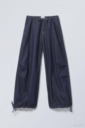 Weekday Luisa Denim Baggy Parachute Trousers ズボン レディース 青 Japan | J0R-4748