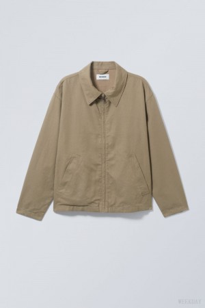 Weekday Martin Linen Jacket ジャケット メンズ 暗ベージュ Japan | X4Q-8106