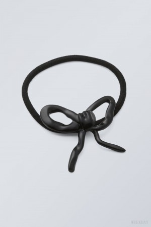 Weekday Metal Bow Hair Elastic アクセサリー レディース 黒 Japan | A2K-7543