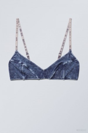 Weekday Miley Washed Cotton Bra ブラ レディース 青 Japan | W8Y-3260