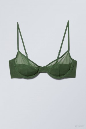 Weekday Molly Underwire Bra ブラ レディース 暗緑 Japan | Z6F-3803