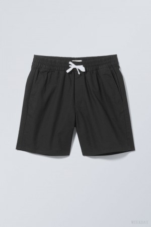 Weekday Olsen Regular Shorts ショートパンツ メンズ 黒 Japan | F9C-5645