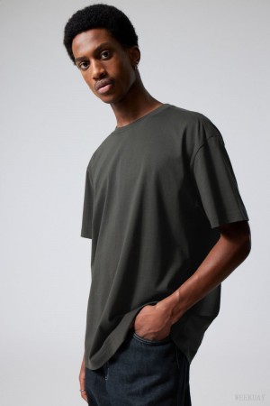 Weekday Oversized Heavyweight T-shirt Tシャツ メンズ 黒 Japan | Q3B-3522