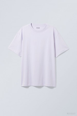 Weekday Oversized Heavyweight T-shirt Tシャツ メンズ 紫 Japan | N7U-0835