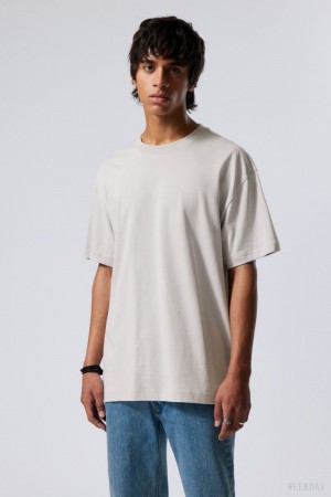 Weekday Oversized Heavyweight T-shirt Tシャツ メンズ グレー Japan | N5C-2973