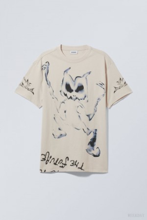 Weekday Oversized グラフィック Printed T-shirt Tシャツ メンズ Dancing Monster Japan | S3I-8811