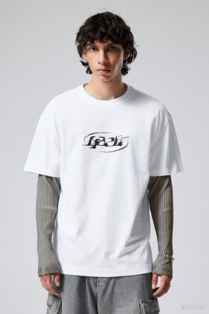 Weekday Oversized グラフィック Printed T-shirt Tシャツ メンズ Erazer Japan | R6O-9373