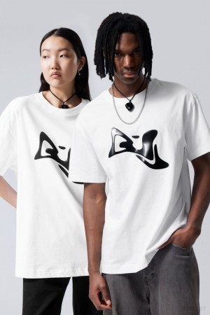 Weekday Oversized グラフィック Printed T-shirt Tシャツ メンズ Liquid Japan | D3N-1819